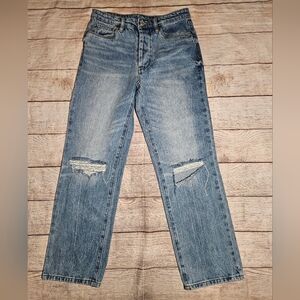 Blank NYC The Howard Mid Rise Loose Fit Medium Blue Wash Button Fly Jean's